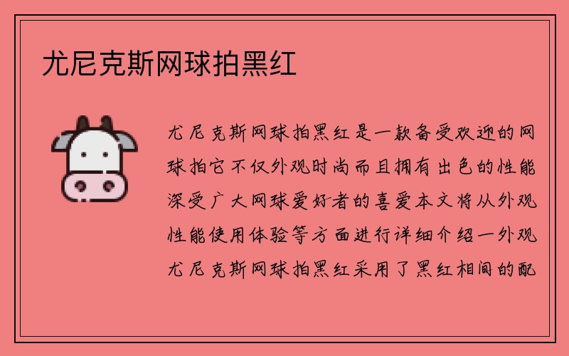 尤尼克斯网球拍黑红